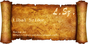 Libal Szidor névjegykártya